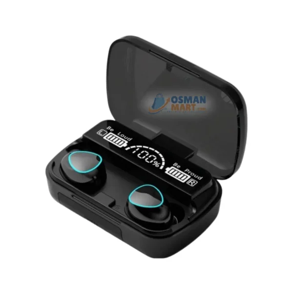 M10 TWS Earphone 9D Stereo LED Digital Display Touch CVC8.0 Digital Noise Reduction Technology – Black osman mart