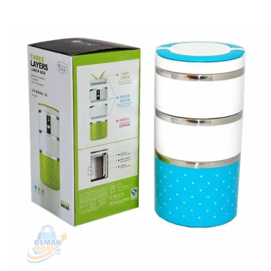 Three layer insulation lunch box 1230ml | Osman Mart - Image 4
