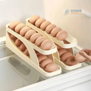 Double-Layer Egg Dispenser | Automatic Roll-Down Egg Storage Rack | Kitchen Countertop Egg Holder