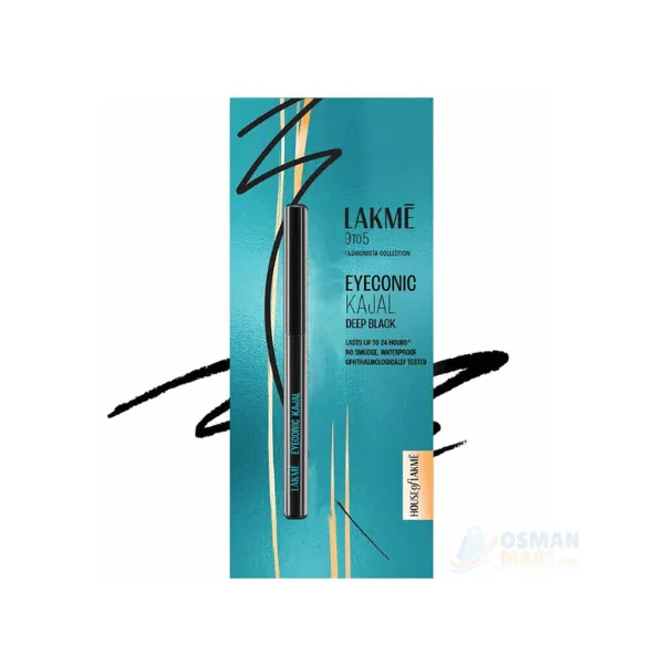 Lakme Eyeconic Kajal Deep Black | 24H Long-Lasting Smudge-Proof Kajal - Image 2