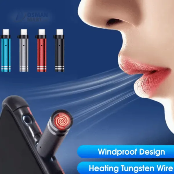 USB-C Mini Lighter – Rechargeable Tungsten Wire Flameless Windproof Lighter for Outdoor & Daily Use - Image 3