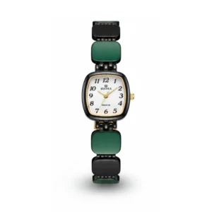 Elegant Women’s Fashion Watch – Black with Green